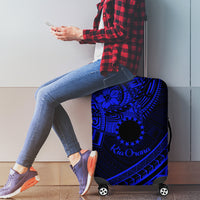 Kia Orana Cook Islands Luggage Cover Circle Stars With Floral Navy Blue Pattern LT01 - Polynesian Pride