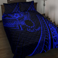 Kia Orana Cook Islands Quilt Bed Set Circle Stars With Floral Navy Blue Pattern LT01 - Polynesian Pride