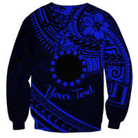 Kia Orana Cook Islands Sweatshirt Circle Stars With Floral Navy Blue Pattern LT01 - Polynesian Pride