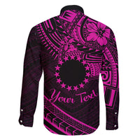 Kia Orana Cook Islands Family Matching Short Sleeve Bodycon Dress and Hawaiian Shirt Circle Stars With Floral Pink Pattern LT01 - Polynesian Pride