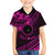 Kia Orana Cook Islands Family Matching Tank Maxi Dress and Hawaiian Shirt Circle Stars With Floral Pink Pattern LT01 Son's Shirt Pink - Polynesian Pride