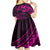 Kia Orana Cook Islands Kid Short Sleeve Dress Circle Stars With Floral Pink Pattern LT01 - Polynesian Pride