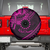 Kia Orana Cook Islands Spare Tire Cover Circle Stars With Floral Pink Pattern LT01 - Polynesian Pride