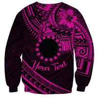 Kia Orana Cook Islands Sweatshirt Circle Stars With Floral Pink Pattern LT01 - Polynesian Pride