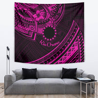 Kia Orana Cook Islands Tapestry Circle Stars With Floral Pink Pattern LT01 - Polynesian Pride