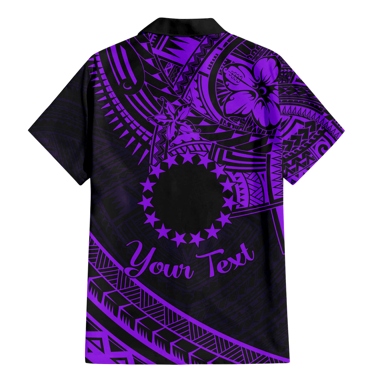 Kia Orana Cook Islands Family Matching Mermaid Dress and Hawaiian Shirt Circle Stars With Floral Purple Pattern LT01 - Polynesian Pride