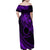 Kia Orana Cook Islands Family Matching Off Shoulder Maxi Dress and Hawaiian Shirt Circle Stars With Floral Purple Pattern LT01 - Polynesian Pride