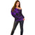 Kia Orana Cook Islands Off Shoulder Sweater Circle Stars With Floral Purple Pattern LT01 - Polynesian Pride