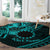 Kia Orana Cook Islands Round Carpet Circle Stars With Floral Turquoise Pattern LT01 - Polynesian Pride