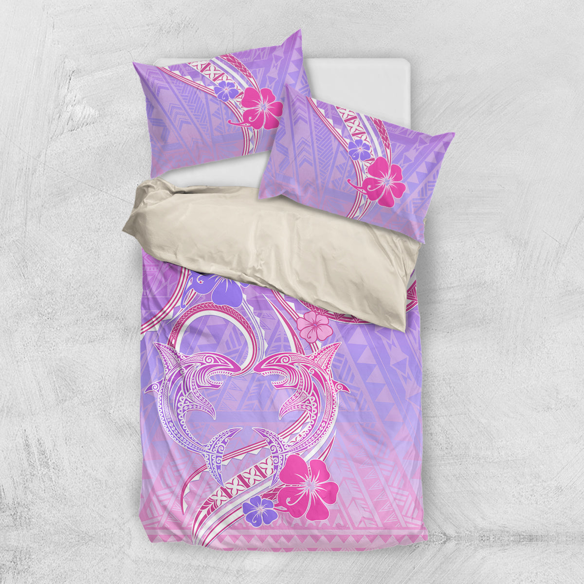 Polynesian Shark Valentine Bedding Set Sweet Unique Version