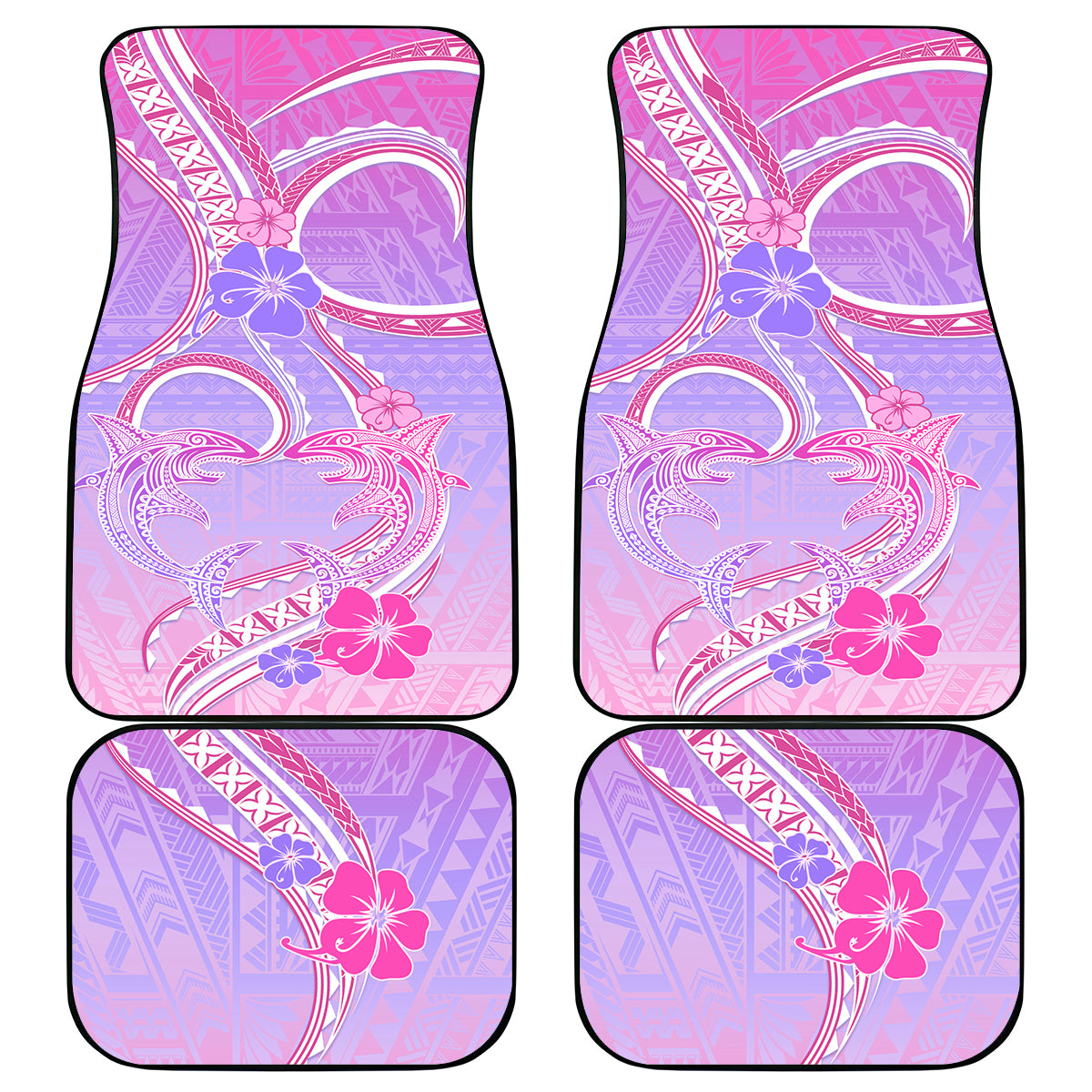 Polynesian Shark Valentine Car Mats Sweet Unique Version