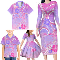 Polynesian Shark Valentine Family Matching Long Sleeve Bodycon Dress and Hawaiian Shirt Sweet Unique Version LT01 - Polynesian Pride