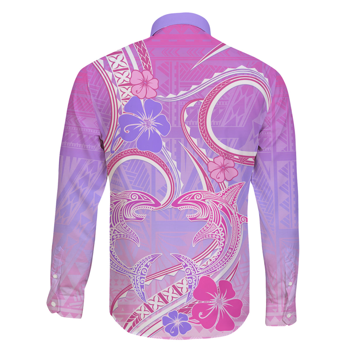 Polynesian Shark Valentine Family Matching Long Sleeve Bodycon Dress and Hawaiian Shirt Sweet Unique Version LT01 - Polynesian Pride