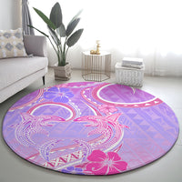 Polynesian Shark Valentine Round Carpet Sweet Unique Version