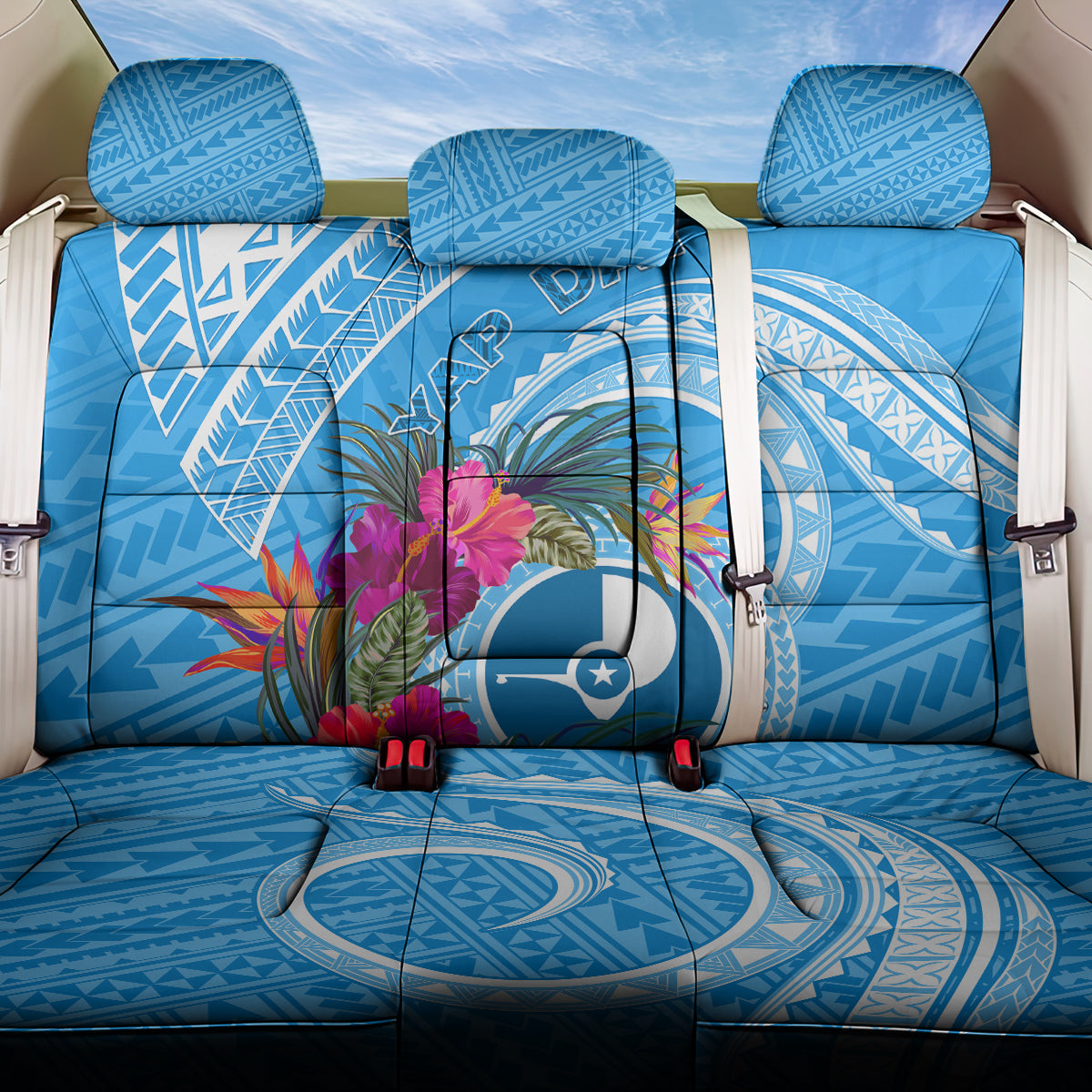 Yap Day Back Car Seat Cover Nam nu Waqab Tropical Flower