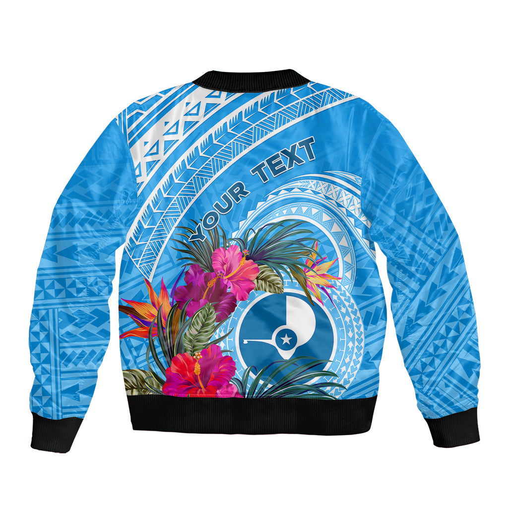 Yap Day Bomber Jacket Nam nu Waqab Tropical Flower LT01 - Polynesian Pride