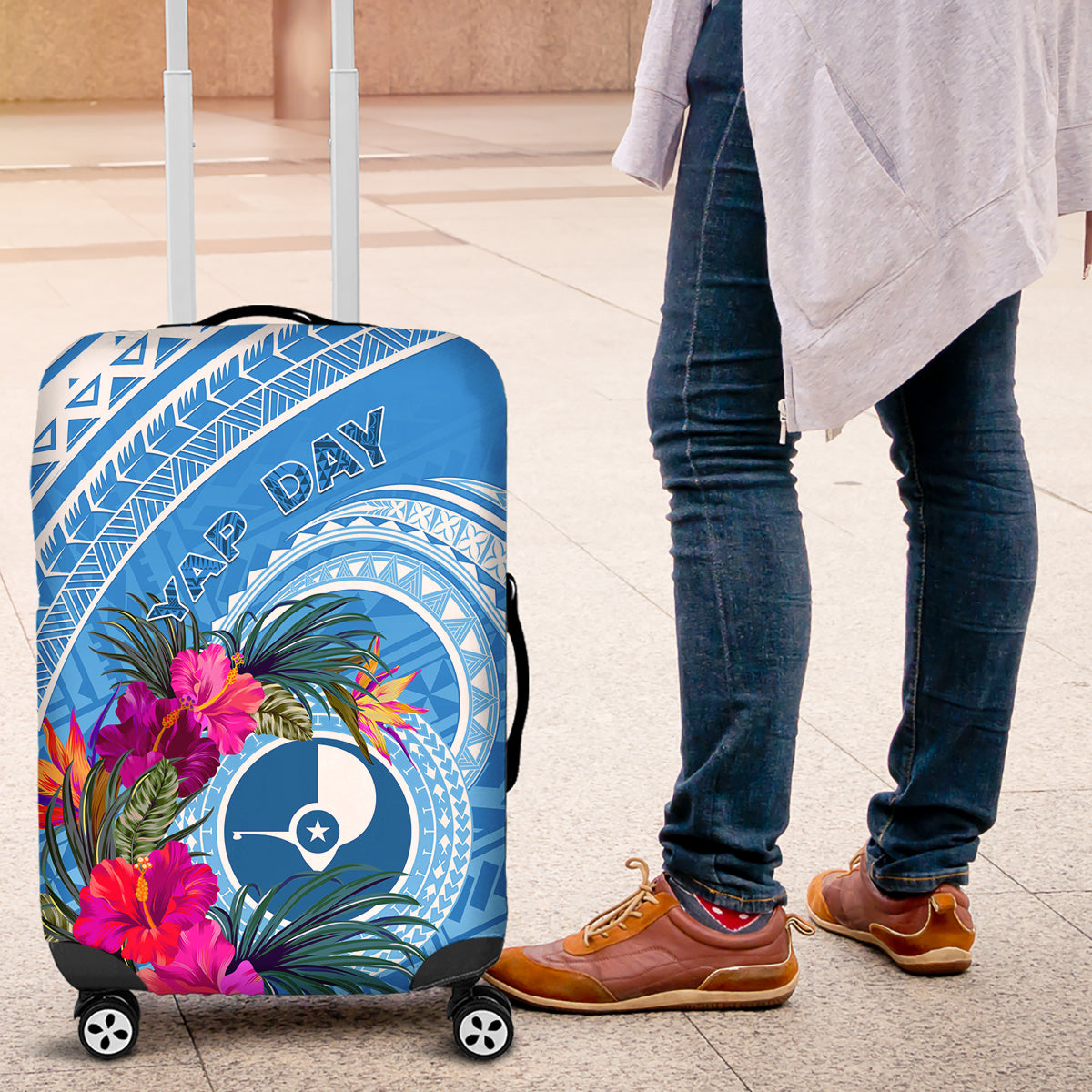 Yap Day Luggage Cover Nam nu Waqab Tropical Flower