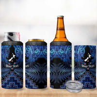 Personalised Aotearoa Matariki 4 in 1 Can Cooler Tumbler Blue Fern Maori Poutama