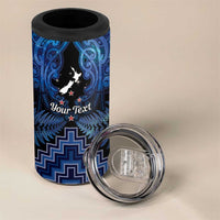 Personalised Aotearoa Matariki 4 in 1 Can Cooler Tumbler Blue Fern Maori Poutama