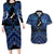 Personalised Aotearoa Matariki Couples Matching Long Sleeve Bodycon Dress and Hawaiian Shirt Blue Fern Maori Poutama