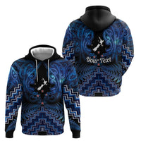Personalised Aotearoa Matariki Hoodie Blue Fern Maori Poutama