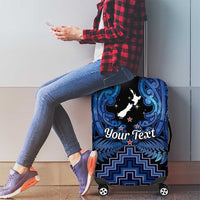 Personalised Aotearoa Matariki Luggage Cover Blue Fern Maori Poutama LT01 - Polynesian Pride
