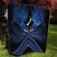 Personalised Aotearoa Matariki Quilt Blue Fern Maori Poutama