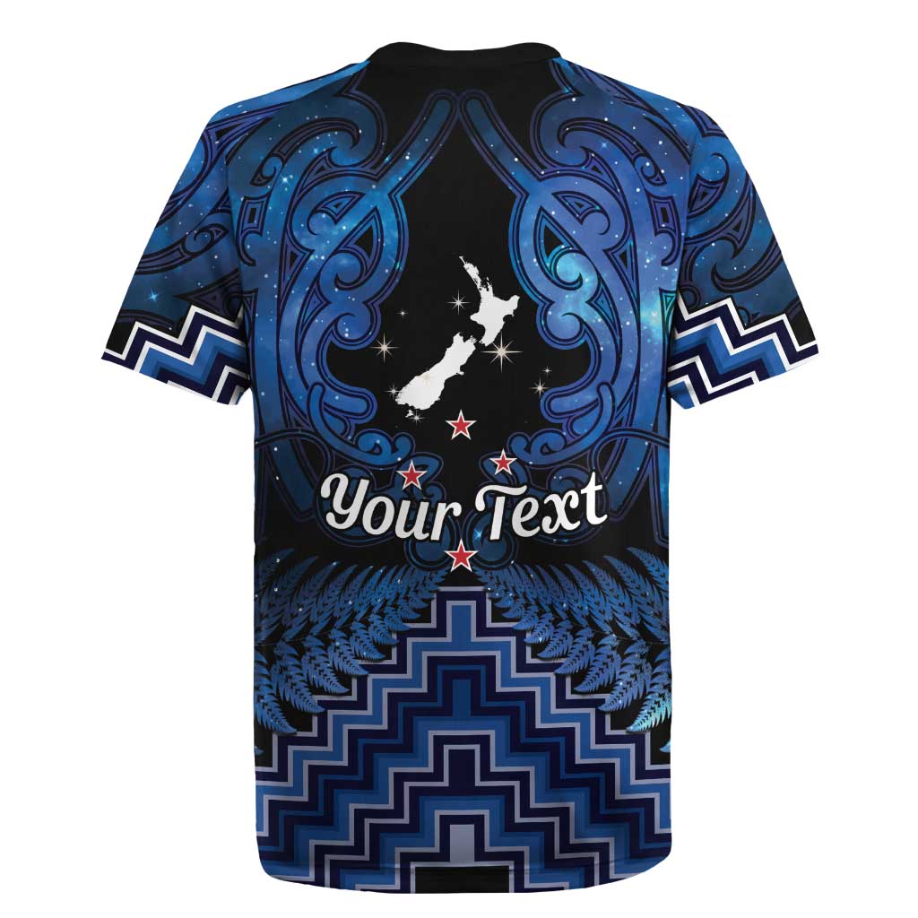 Personalised Aotearoa Matariki Rugby Jersey Blue Fern Maori Poutama