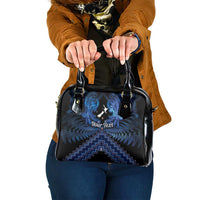 Personalised Aotearoa Matariki Shoulder Handbag Blue Fern Maori Poutama LT01 One Size Blue - Polynesian Pride