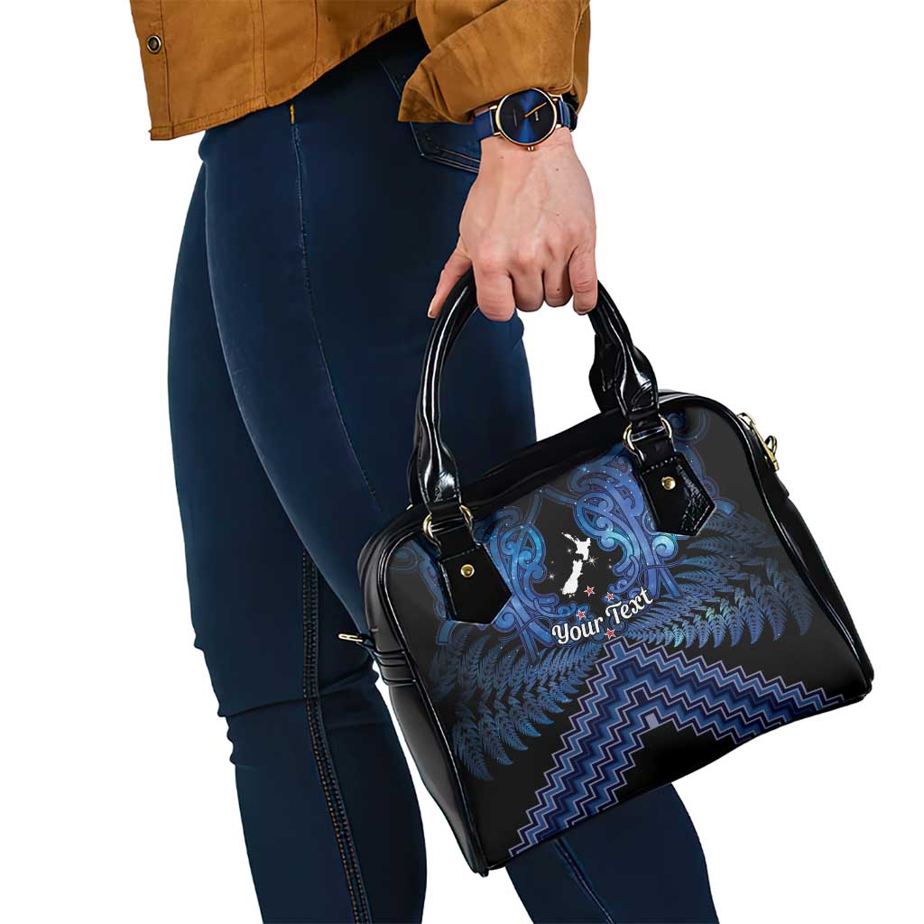 Personalised Aotearoa Matariki Shoulder Handbag Blue Fern Maori Poutama LT01 - Polynesian Pride