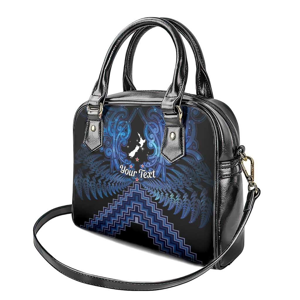 Personalised Aotearoa Matariki Shoulder Handbag Blue Fern Maori Poutama LT01 - Polynesian Pride