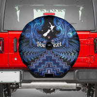 Personalised Aotearoa Matariki Spare Tire Cover Blue Fern Maori Poutama