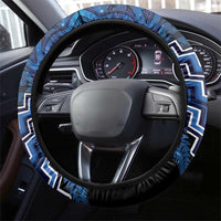 Aotearoa Matariki Steering Wheel Cover Blue Fern Maori Poutama