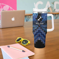 Personalised Aotearoa Matariki Tumbler With Handle Blue Fern Maori Poutama