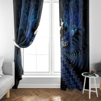 Personalised Aotearoa Matariki Window Curtain Blue Fern Maori Poutama