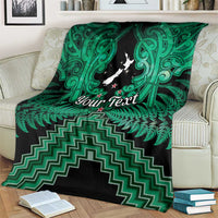 Personalised Aotearoa Matariki Blanket Green Fern Maori Poutama
