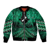 Personalised Aotearoa Matariki Bomber Jacket Green Fern Maori Poutama LT01 Unisex Green - Polynesian Pride