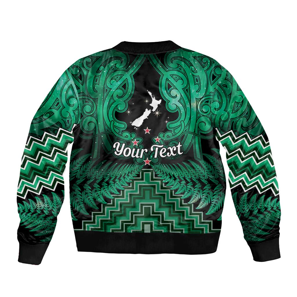 Personalised Aotearoa Matariki Bomber Jacket Green Fern Maori Poutama LT01 - Polynesian Pride