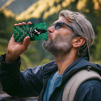 Personalised Aotearoa Matariki 4 in 1 Can Cooler Tumbler Green Fern Maori Poutama