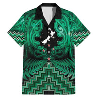 Personalised Aotearoa Matariki Family Matching Mermaid Dress and Hawaiian Shirt Green Fern Maori Poutama