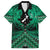 Personalised Aotearoa Matariki Family Matching Off The Shoulder Long Sleeve Dress and Hawaiian Shirt Green Fern Maori Poutama