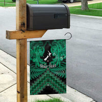 Personalised Aotearoa Matariki Garden Flag Green Fern Maori Poutama