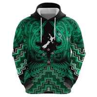 Personalised Aotearoa Matariki Hoodie Green Fern Maori Poutama