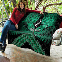Personalised Aotearoa Matariki Quilt Green Fern Maori Poutama