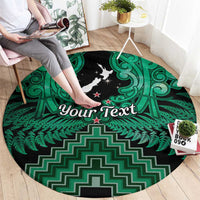 Personalised Aotearoa Matariki Round Carpet Green Fern Maori Poutama