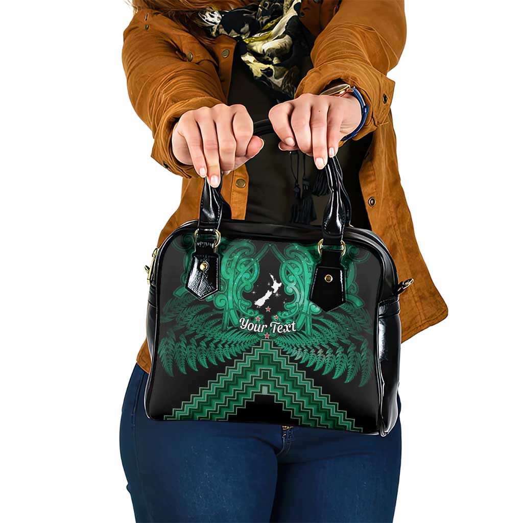 Personalised Aotearoa Matariki Shoulder Handbag Green Fern Maori Poutama LT01 One Size Green - Polynesian Pride