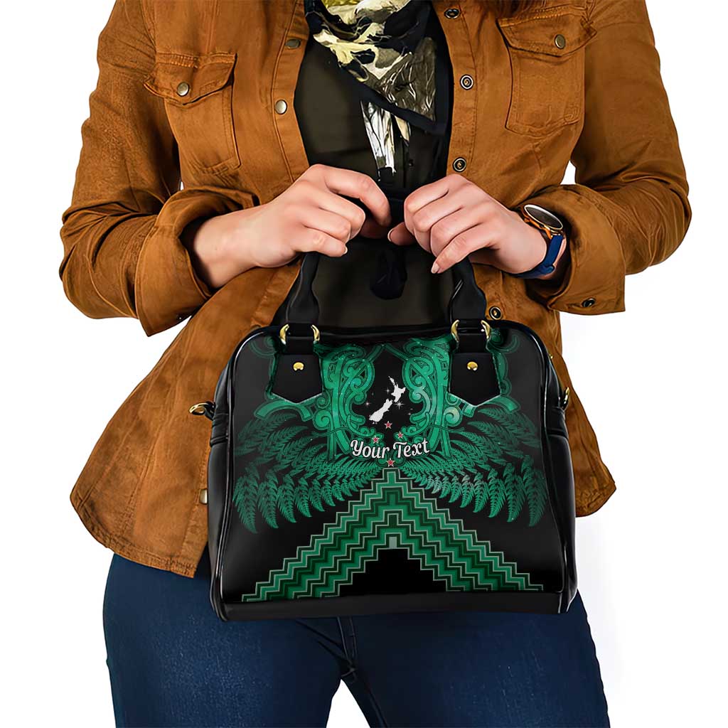Personalised Aotearoa Matariki Shoulder Handbag Green Fern Maori Poutama LT01 - Polynesian Pride