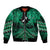 Personalised Aotearoa Matariki Sleeve Zip Bomber Jacket Green Fern Maori Poutama