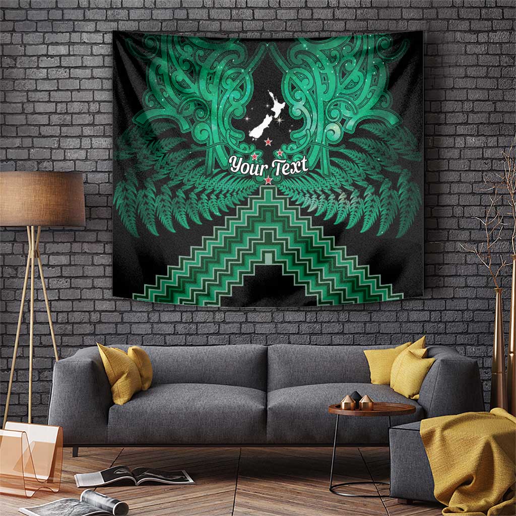 Personalised Aotearoa Matariki Tapestry Green Fern Maori Poutama