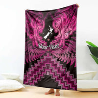 Personalised Aotearoa Matariki Blanket Pink Fern Maori Poutama